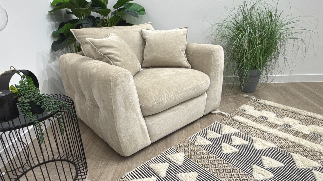 Sofology Hudson Fabric Chair in Luxury Sherpa Pebble