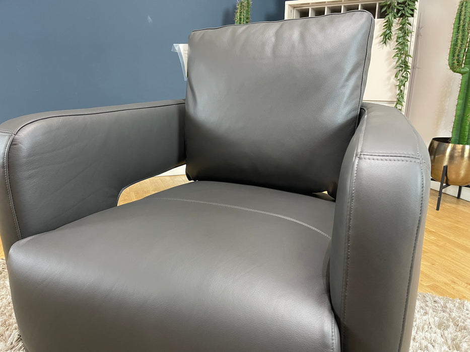 Flex Accent Chair Matt Leather Charcoal (WA2)