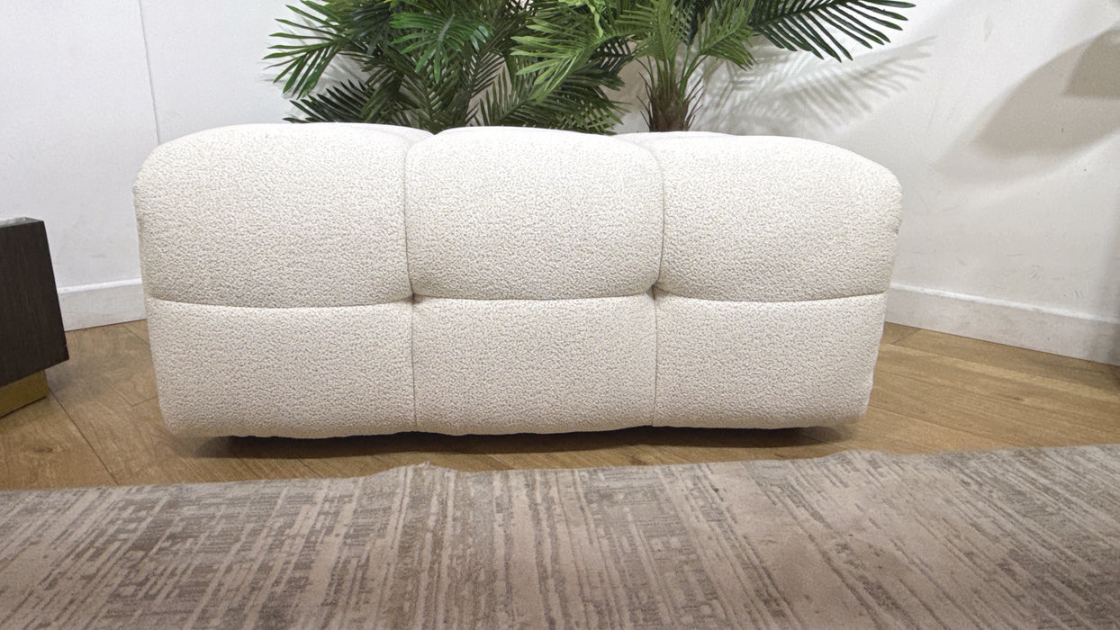 Sofology Lunar Fabric Designer Storage Footstool in Woven Boucle Linen