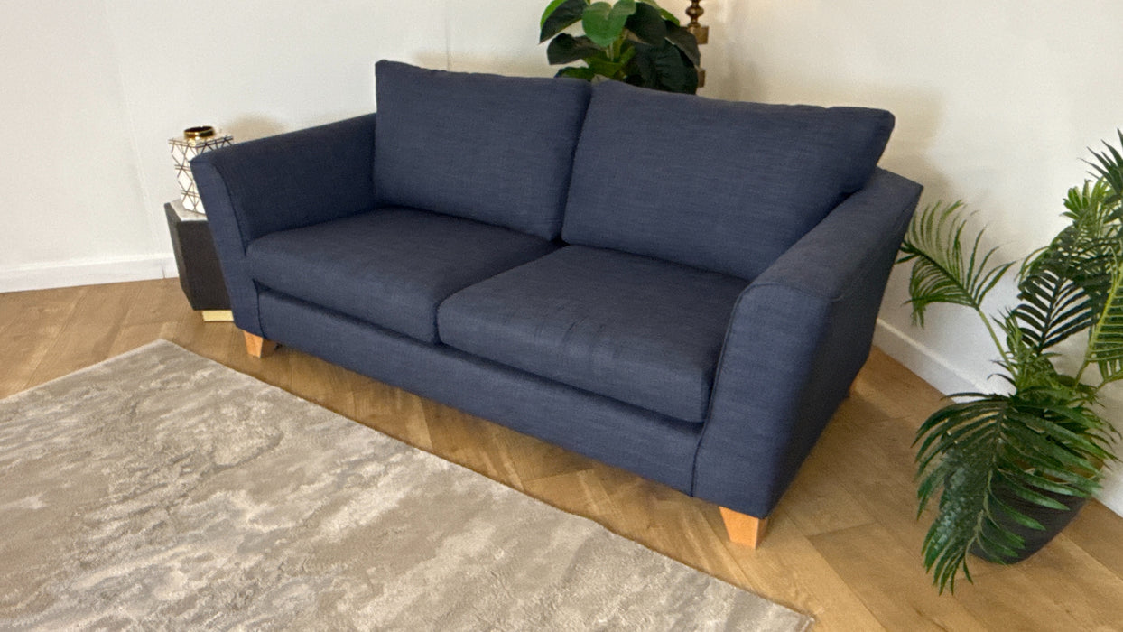 Sofology The Layla 3 Seater Fabric Sofa in Linoso Indigo/Ocean Mix