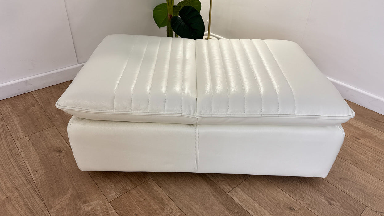 Sofology Laurence Leather Dual Storage Footstool in Relaxed Embossed Cognac