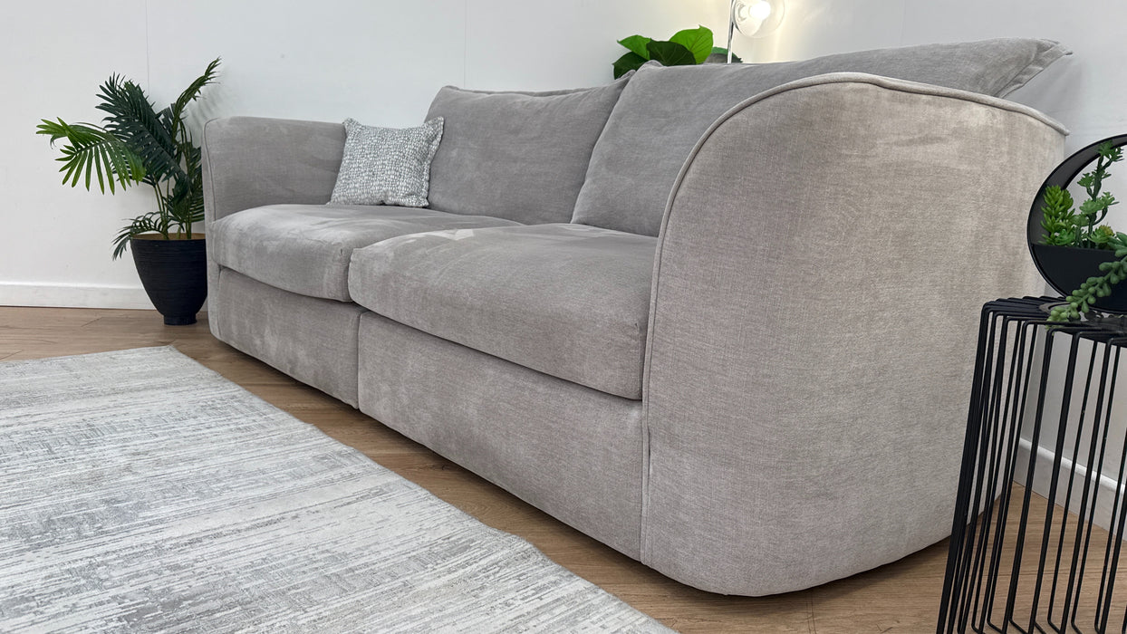 Sofology The Como 4 Seater Fabric Sofa in Como Villa Silver Plain Mix