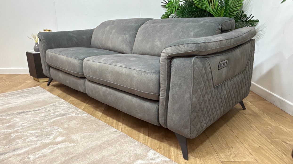 Sofology Ezra Fabric 3 Seater Power Recliner in Lifestyle Flecked Mineral Green