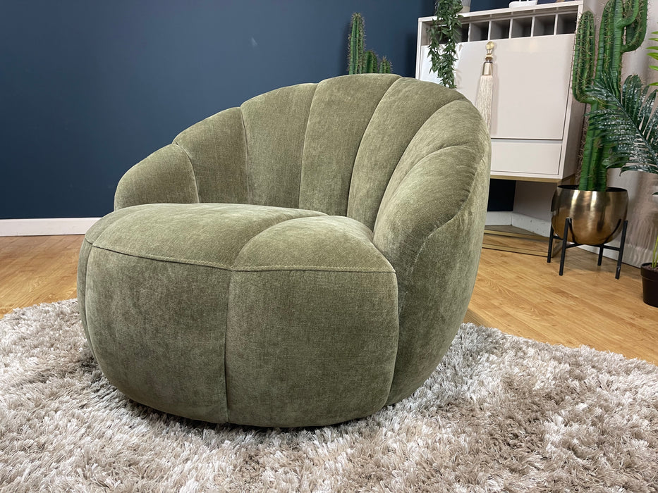 Nobu Fabric Swivel - Relaxed Chenille Olive (WA2)