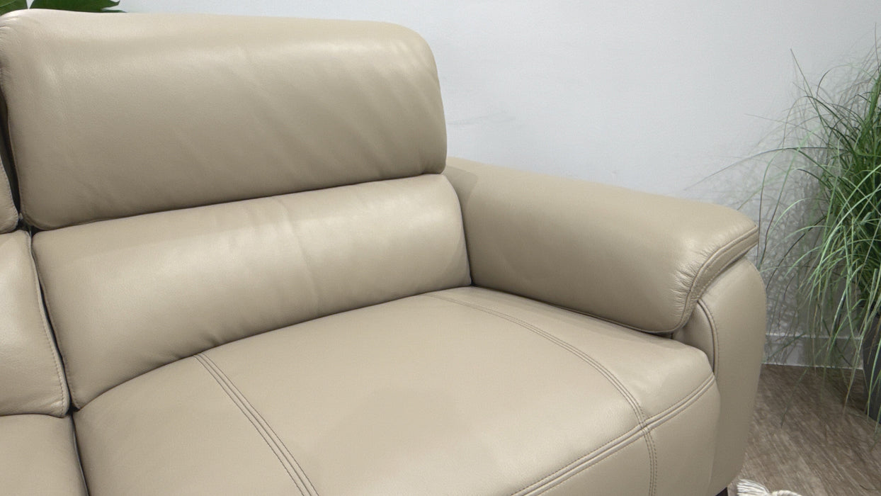 Sofology Bailey Leather 2.5 Seater Power Recliner/Headrest in Trusty Embossed Stone