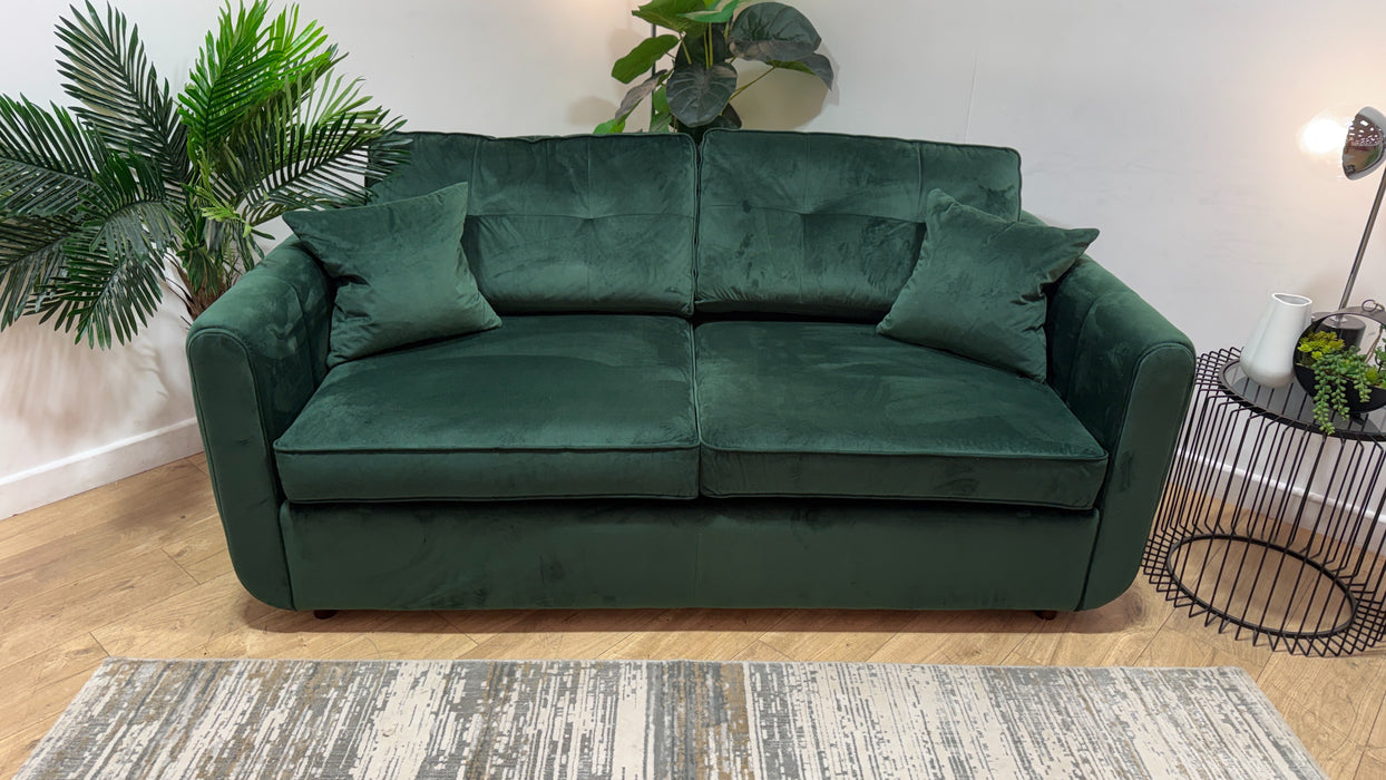 Sofology Islington Fabric 3 Seater Hypnos Deluxe Sofa Bed in Sleek Green
