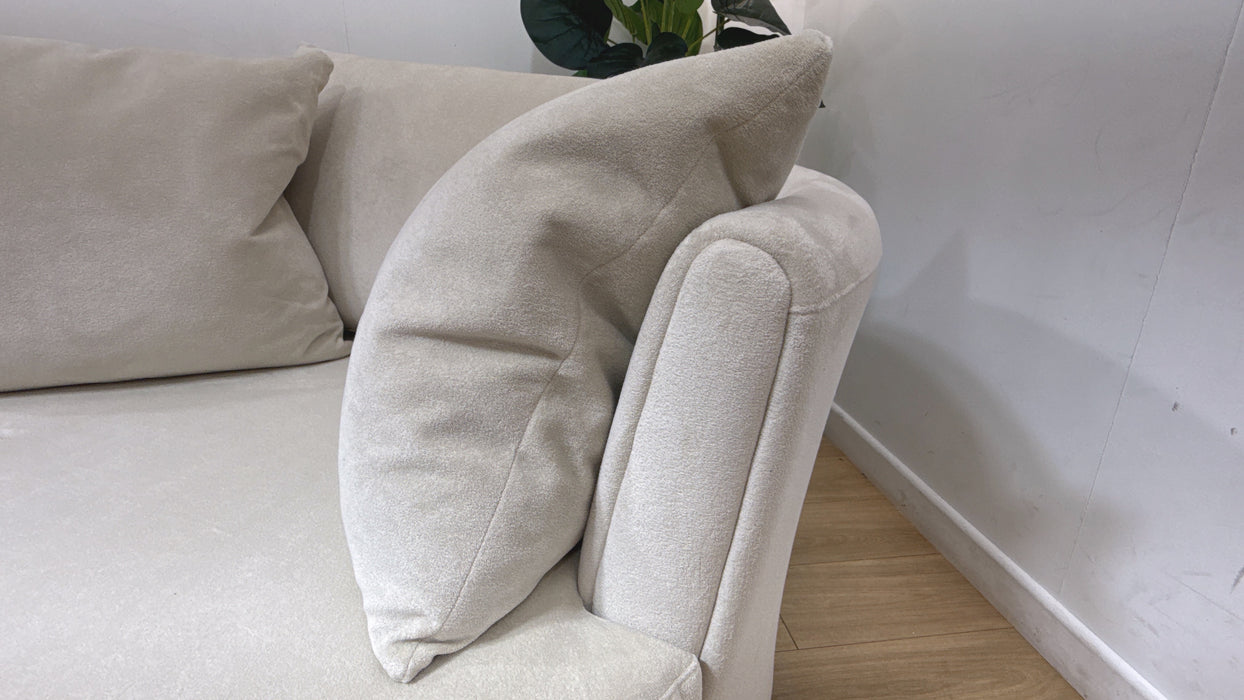 Sofology Castello Fabric Large Swivel Chair in Soft Sherpa Natural