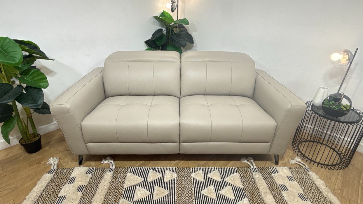 Sofology Jax Leather 2.5 Seater in Trusty Embossed Grey
