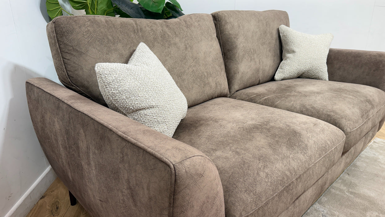 Sofology Hackney Fabric 3 Seater Memory Foam Seats in Lifestyle Dapple Mocha Mix