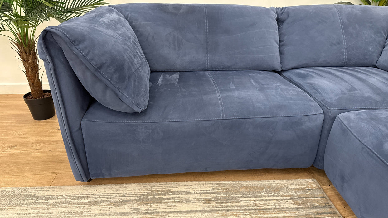 Sofology Tessuto Fabric 3 Corner 1 in Lifestyle Nubuck-Feel Blue