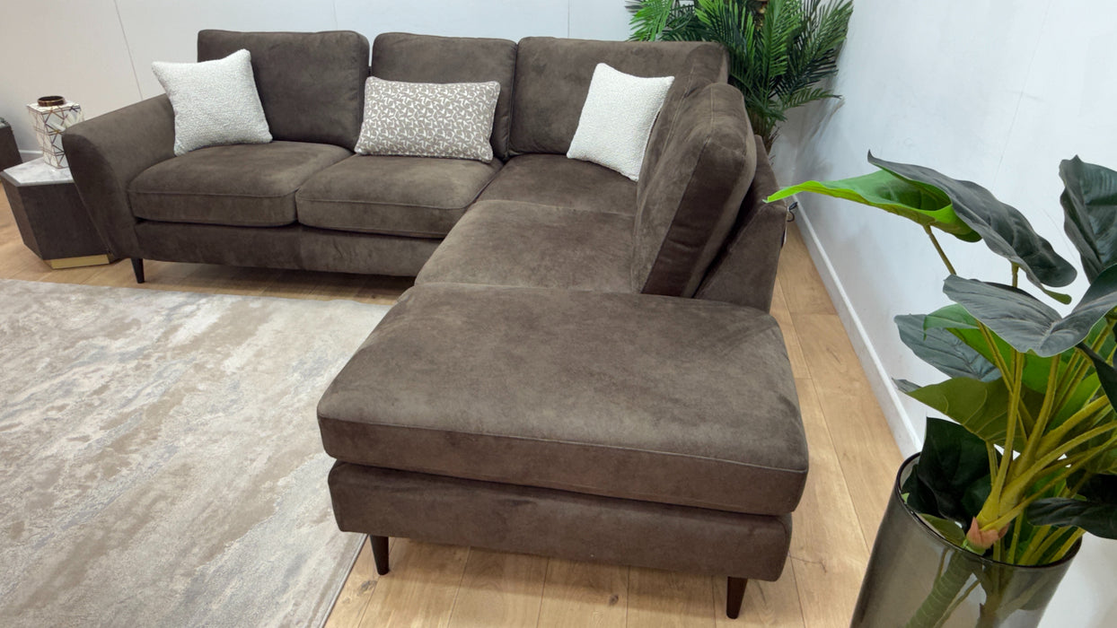 Sofology Hackney Fabric 2 Corner 1 Terminal Sprung Seats in Lifestyle Dapple Olive Green Mix