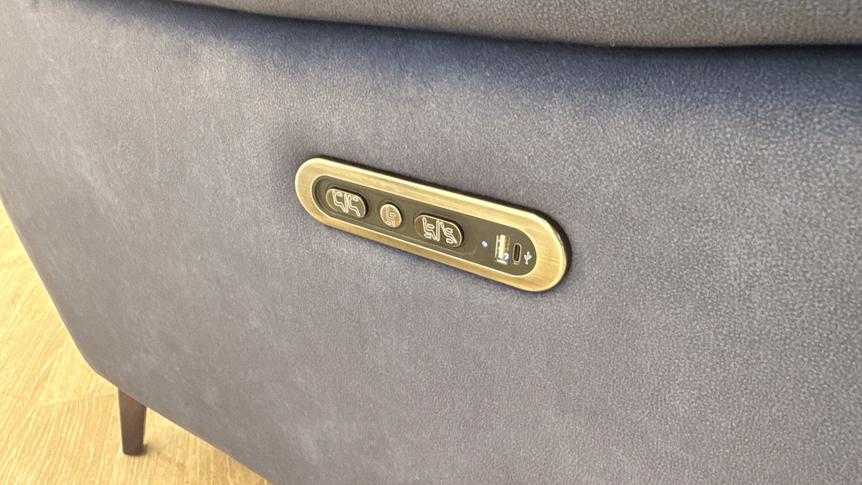 Sofology Arlo Fabric 2.5 Seater Power Recliner/Headrest in Lifestyle Flecked Navy
