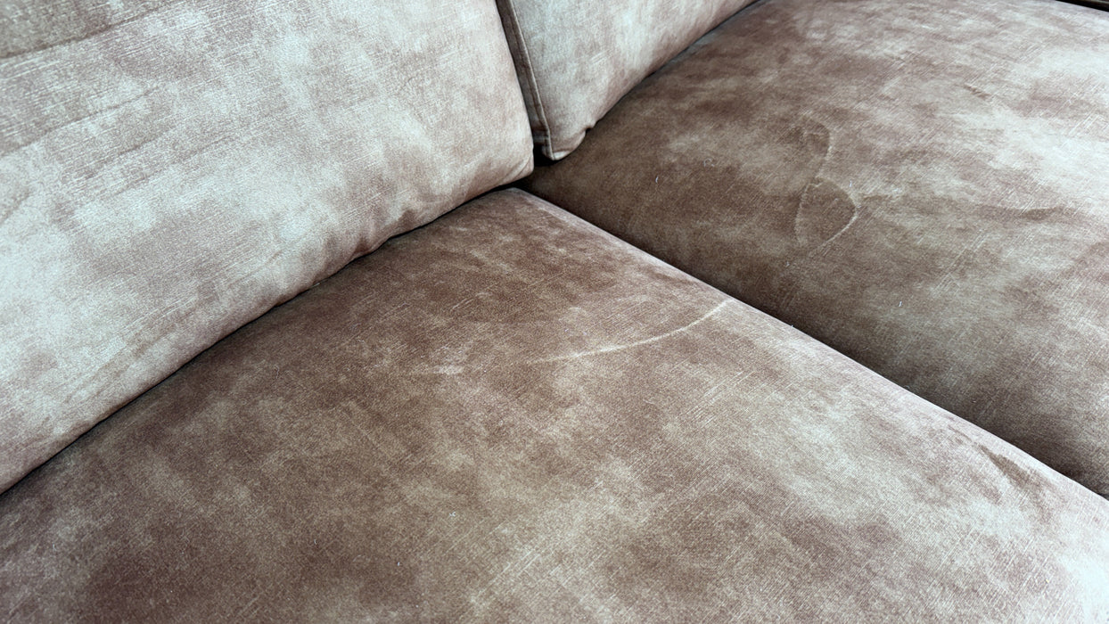 Sofology Laurence Fabric 2 Seater Power Recliner/Headrest in Washed Velvet Rust