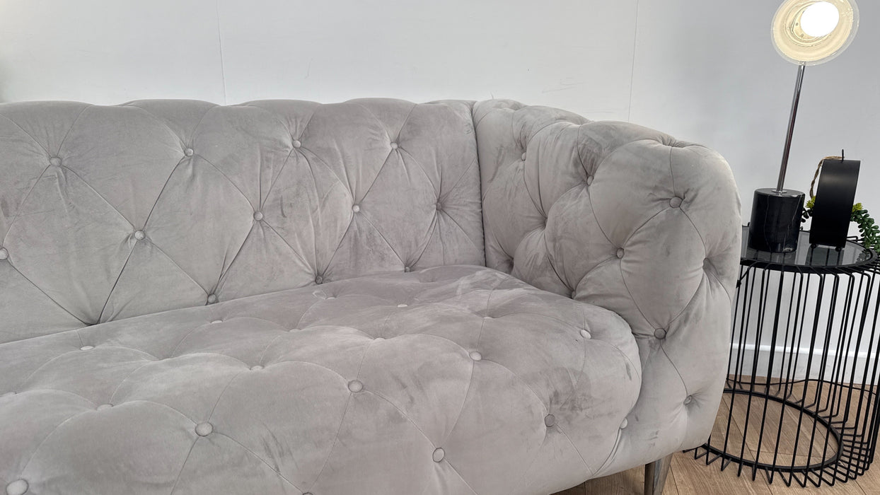 Sofology Alchemist Fabric 4 Seater in Plush Silver