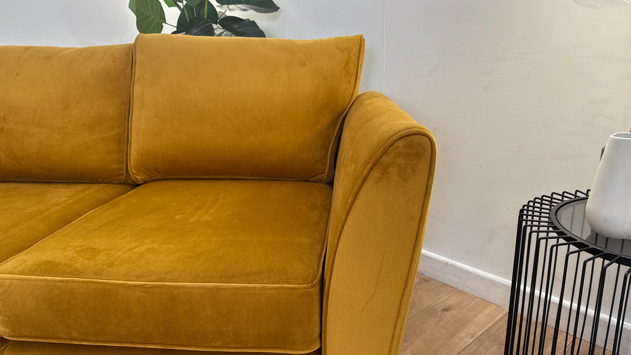 Sofology Keswick Fabric 2 Seater in Deluxe Velvet Mustard