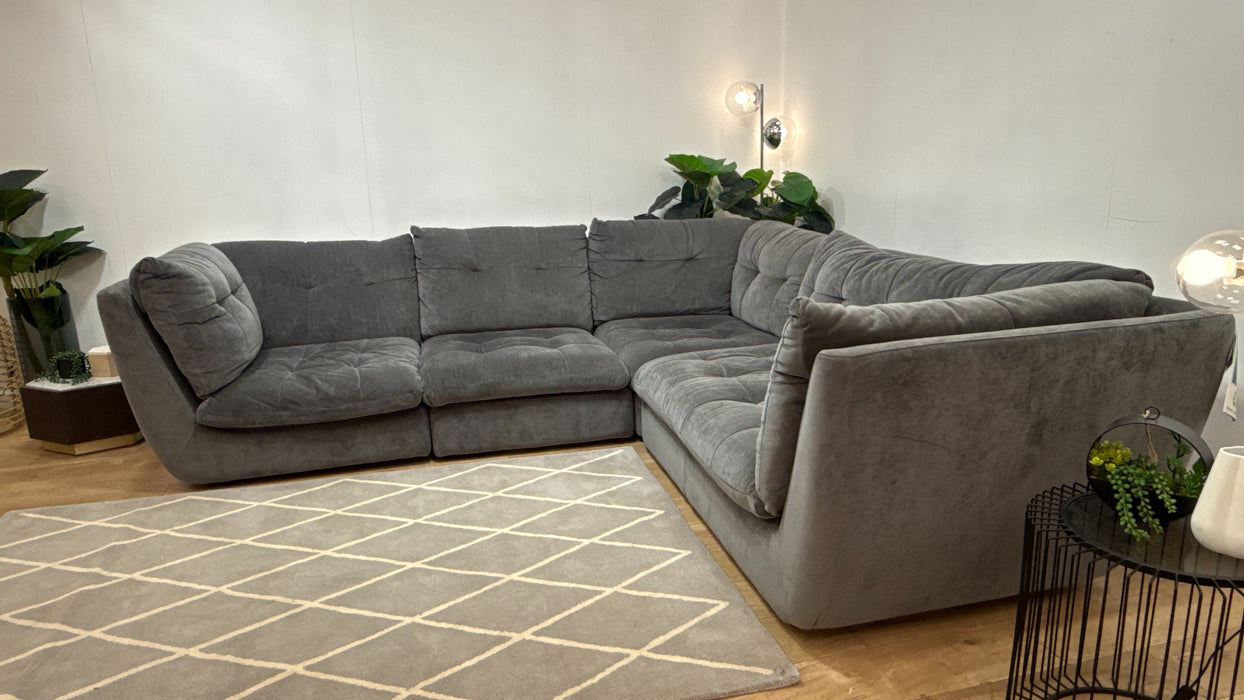Sofology Cocoon Fabric 3 Corner 2 in Relaxed Chenille Charcoal