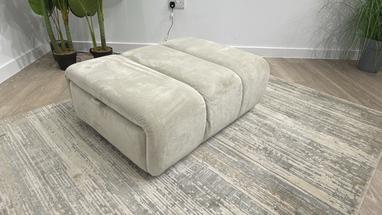 Sofology Waldorf Fabric Storage Footstool in Stone