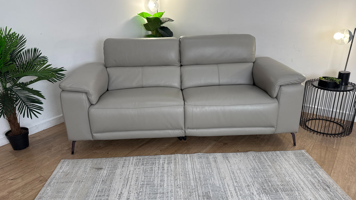 Sofology The Fratelli 2.5 Seater Sofa in Trusty Embossed Leather Light Grey