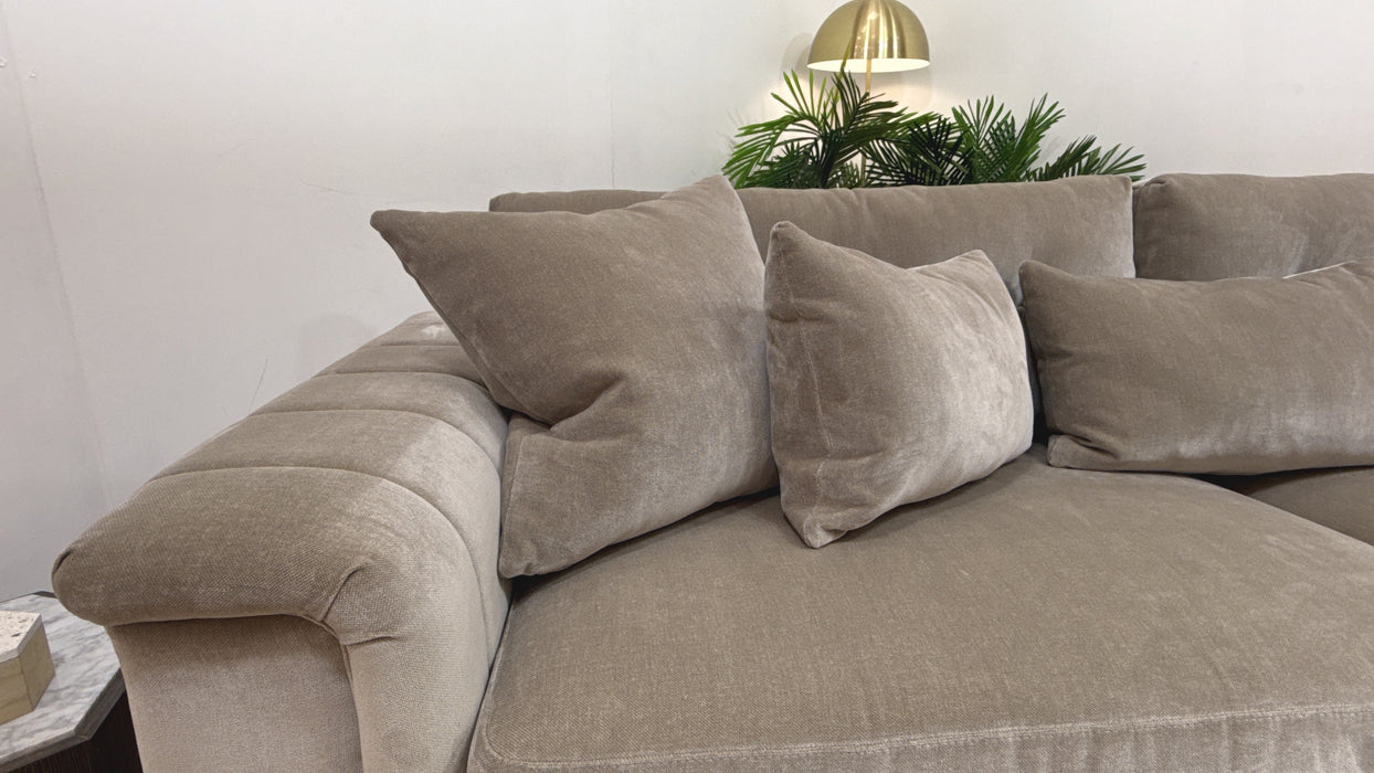 Sofology Regency Fabric 4 Seater Split Foam Seats in Fine Textured Chenille Stone