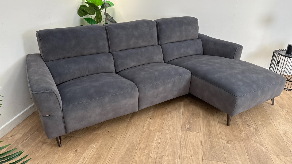 Sofology The Dakota 3 Seater Fabric Recliner Chaise in Lifestyle Mottled Charcoal