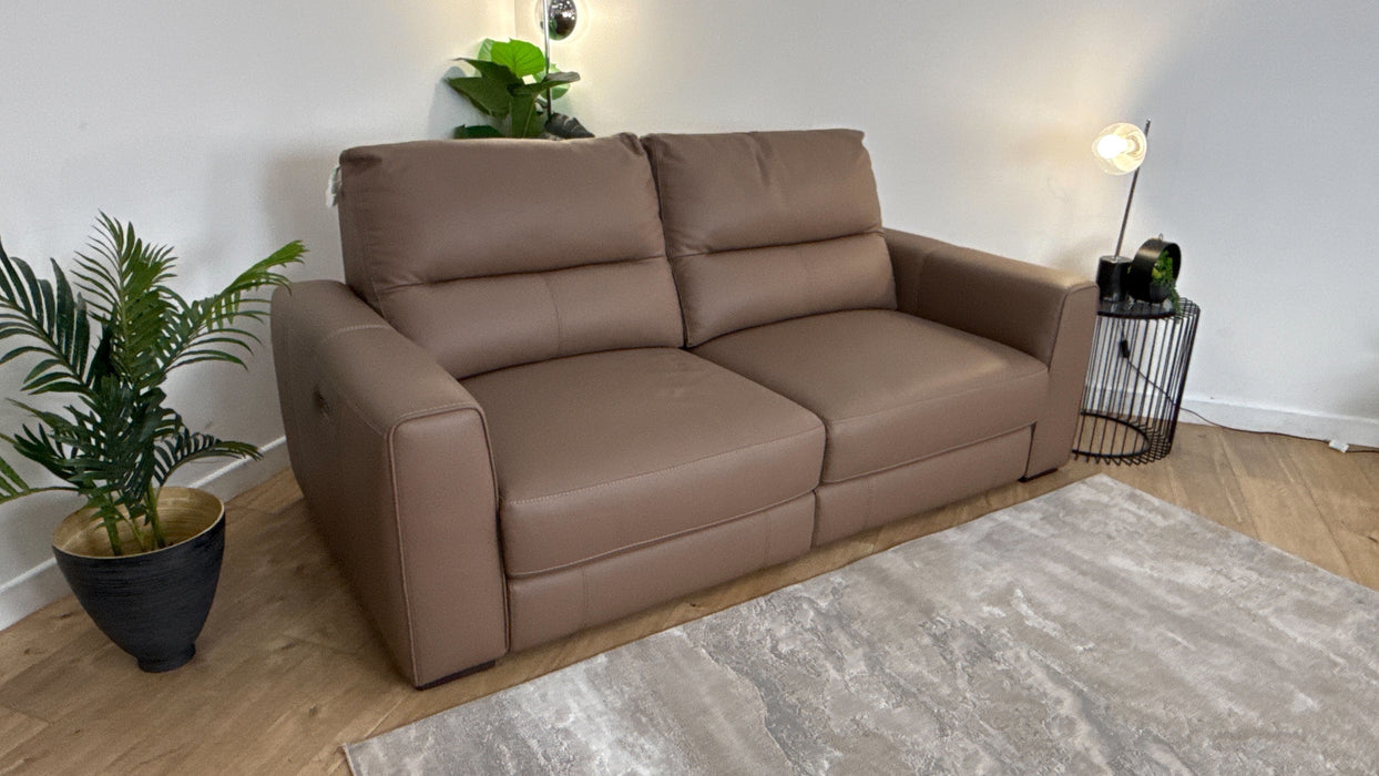 Sofology 2.5 Seater Recliner sofa in Trusty Matt Leather Mushroom