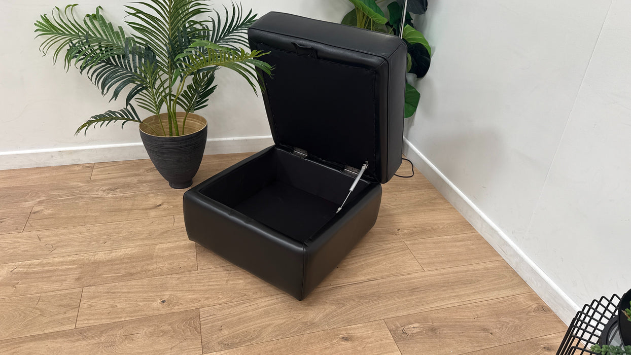 Keagan Storage Footstool in Black