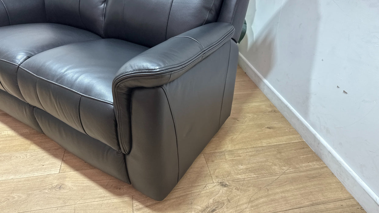 Sofology Bradie Leather 2 Seater in Trusty Embossed Jet Black