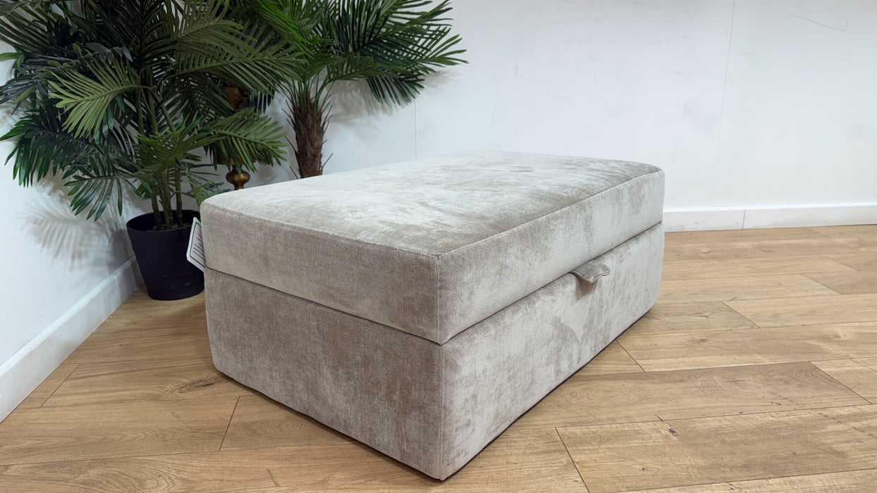 Sofology Regency Fabric Large Storage Footstool in Luxe Chenille Stone