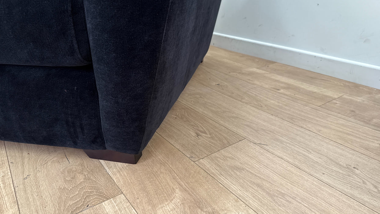 Sofology Calista Fabric Loveseat Full Back in Soft Chenille Ebony