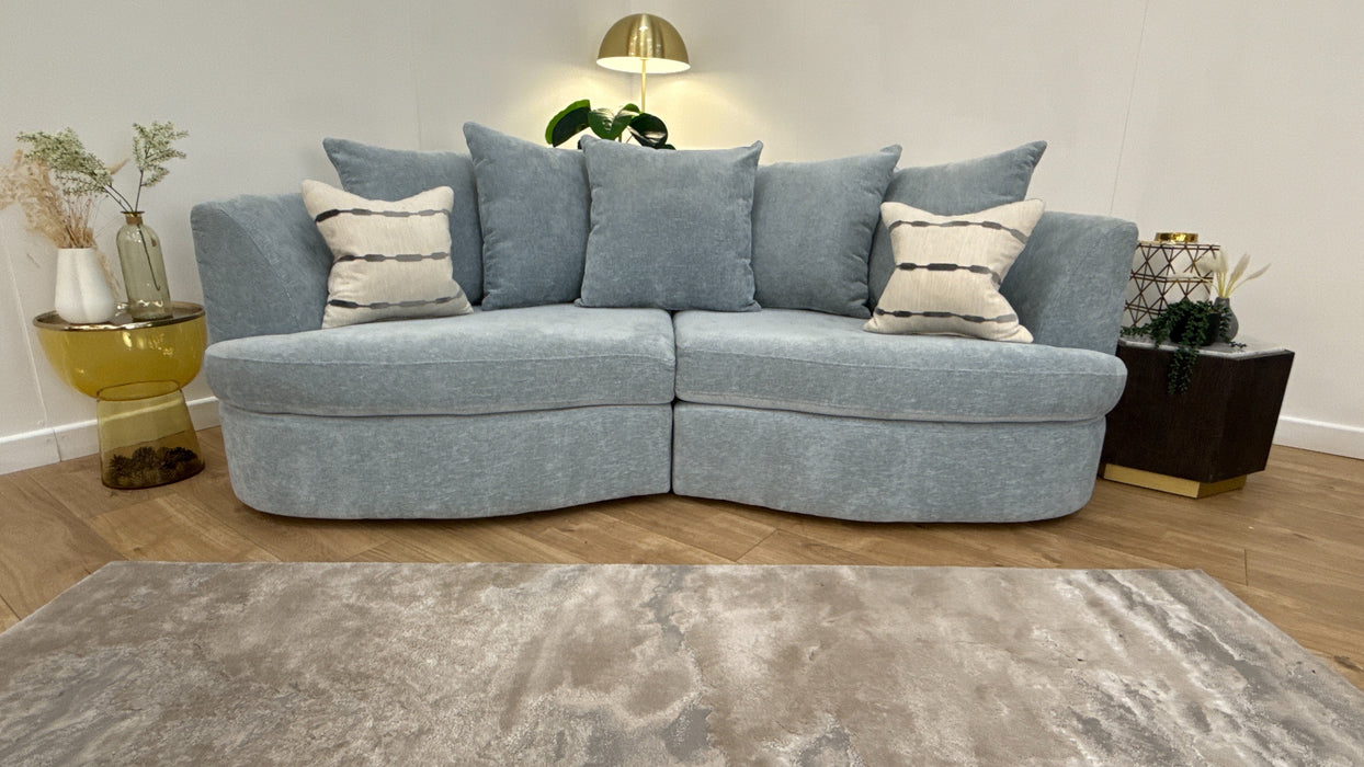 Sofology Chloe Fabric 4 Seater Split Sofa in Chenille Sky