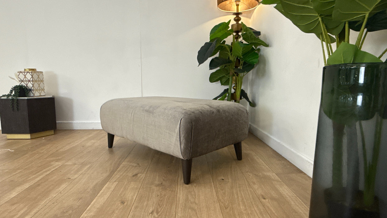 Sofology Mayfair Fabric Designer Footstool in Luxury Chenille Truffle