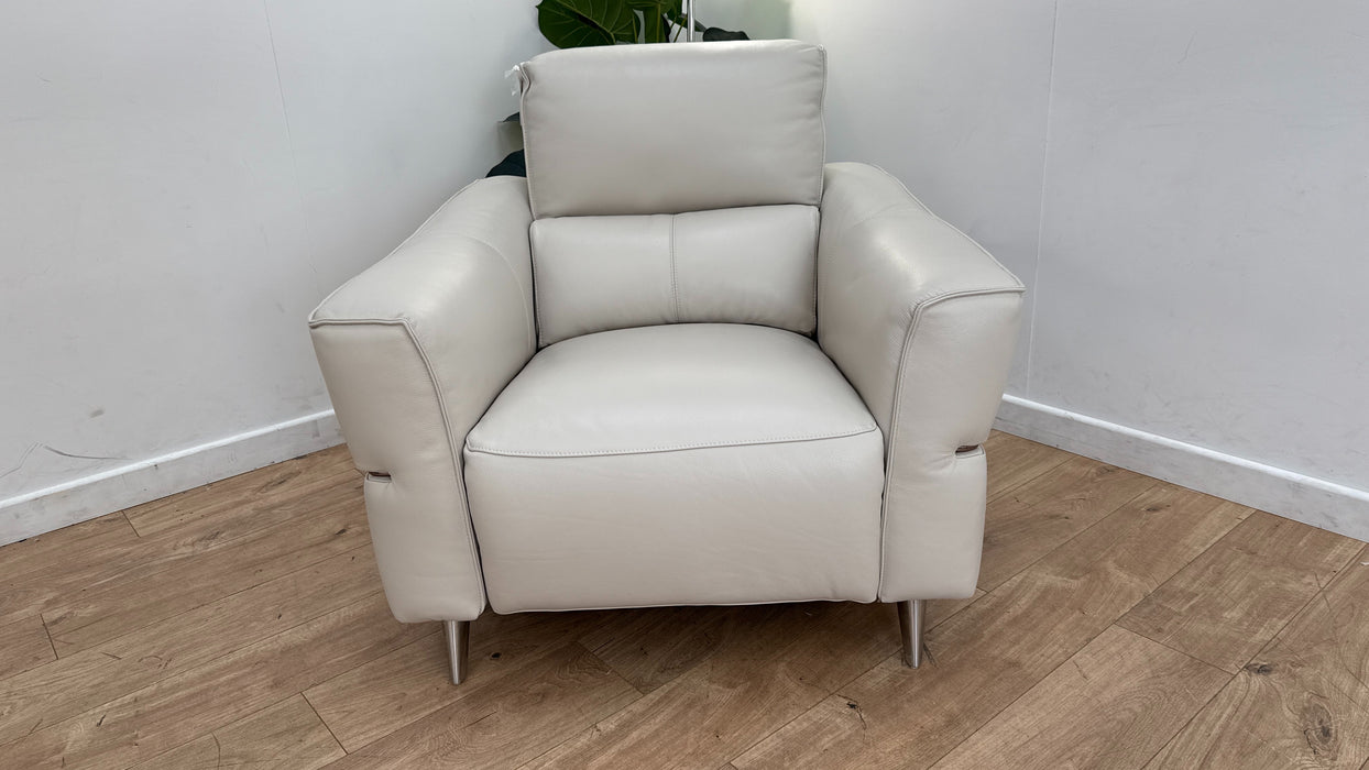 Sofology The Dakota Leather Recliner Chair in Trusty Soft Sheen Mist