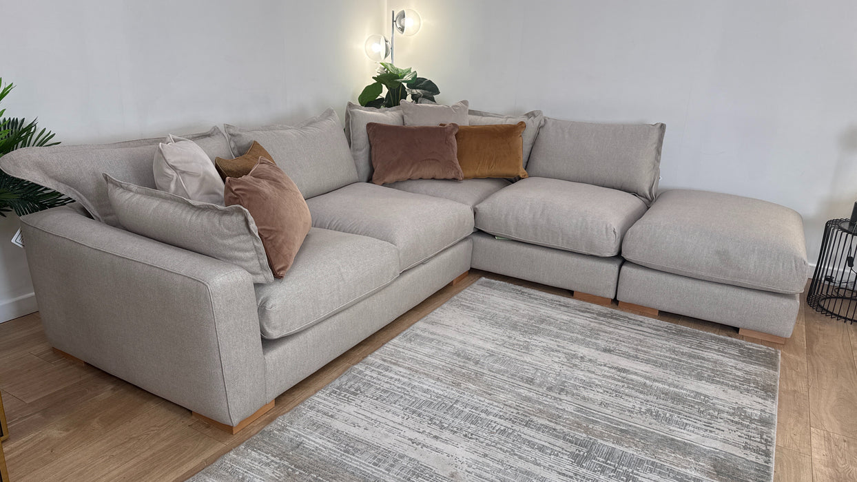 Sofology Gaia Fabric 3 Corner 1.5 Terminal in Lifestyle Woven Linen Mix