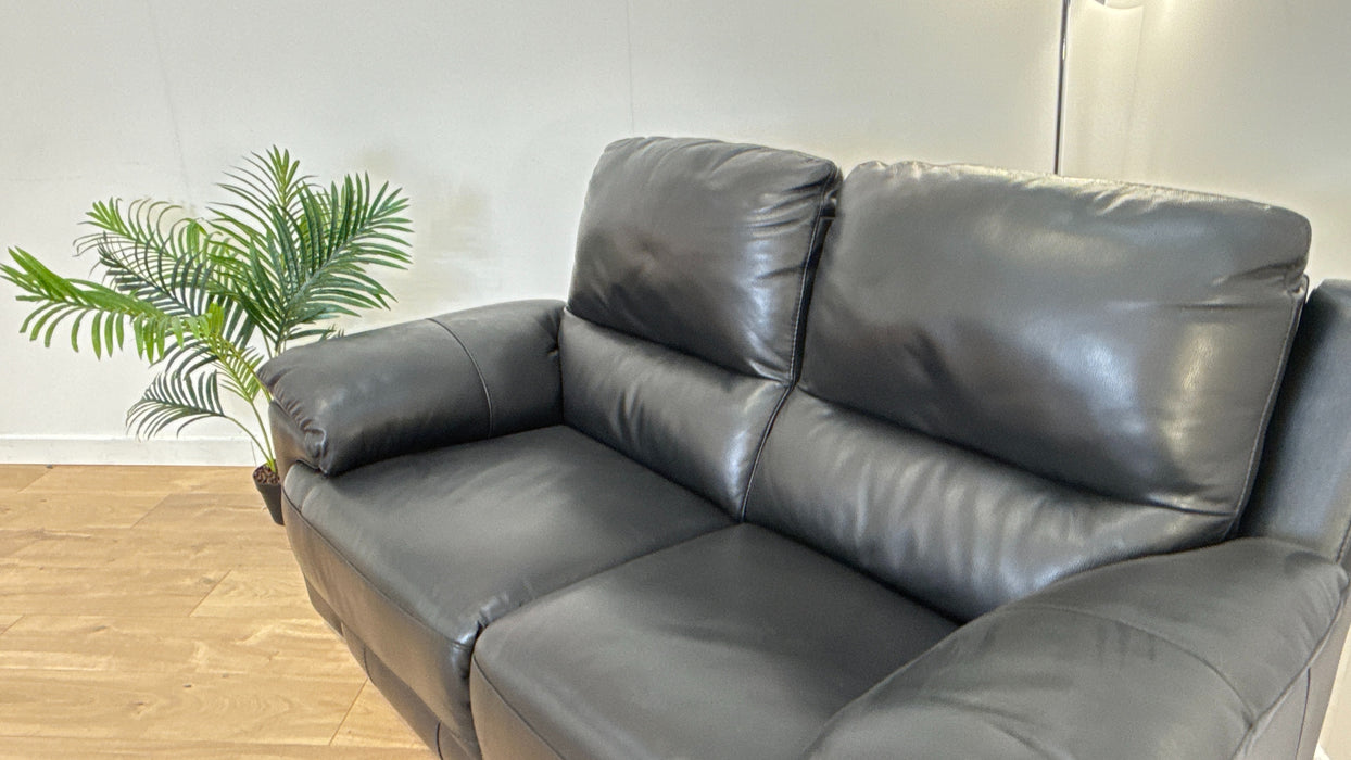 Falcon 2 Seater  - Leather Power Reclining Sofa - Black