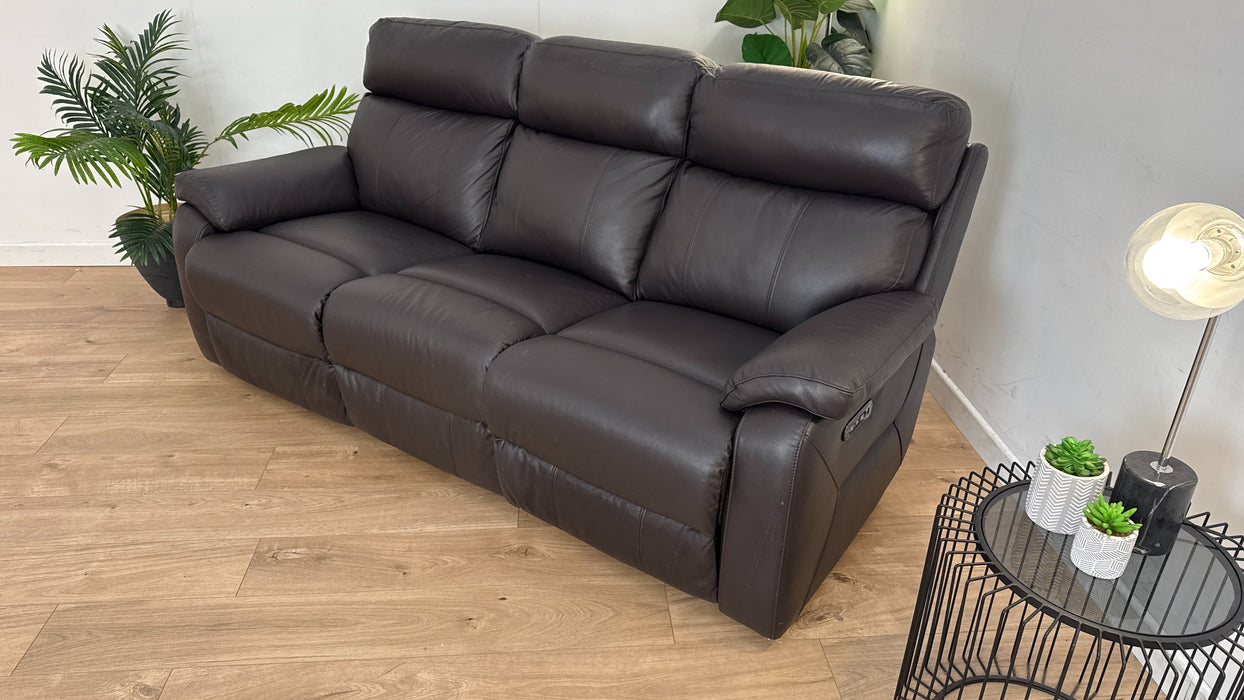 Navona 3 Seater Leather Power Recliner Sofa