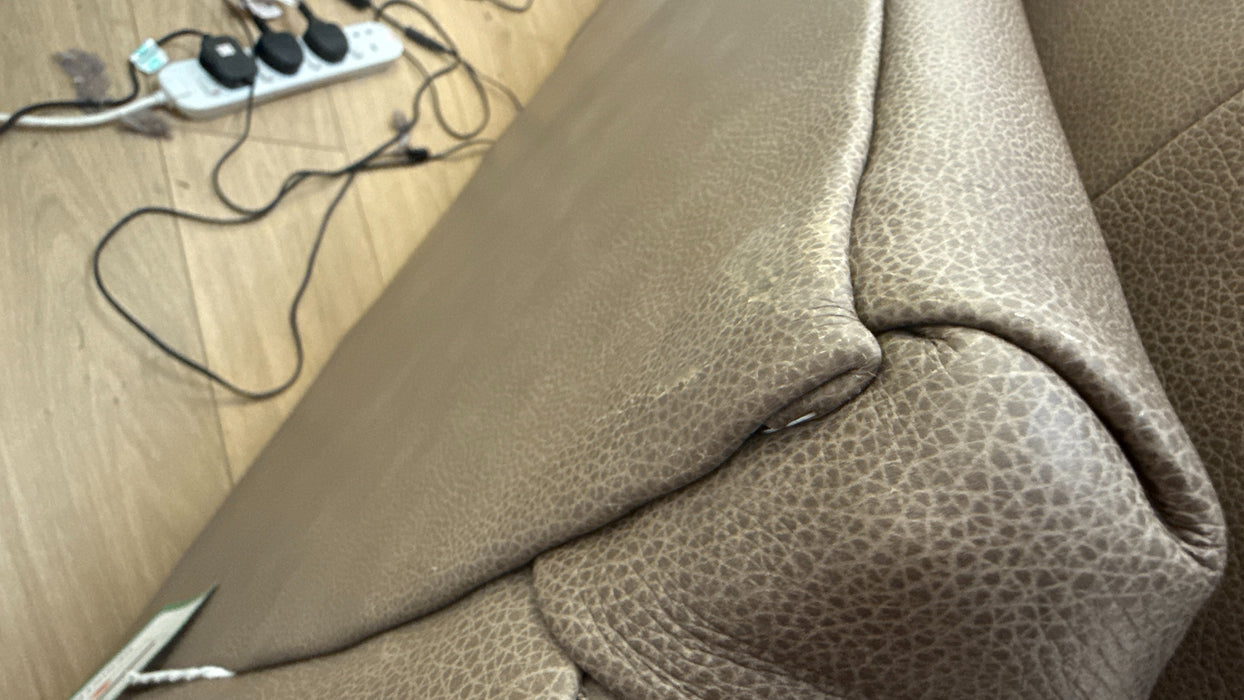 Sofology Artisan Leather 2 Seater in Relaxed Natural Grain Taupe/Natural Mix