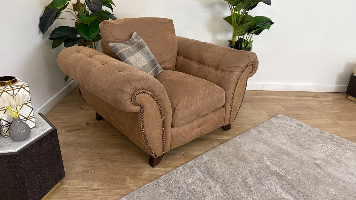 DFS The Alaska Fabric Chair in Brown Combination