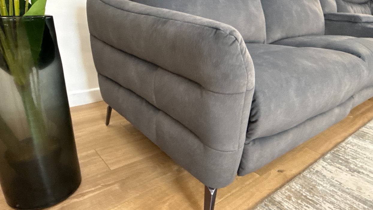 Sofology Renato Fabric 3 Corner Console 1.5 Power Recliner in Lifestyle Flecked Charcoal