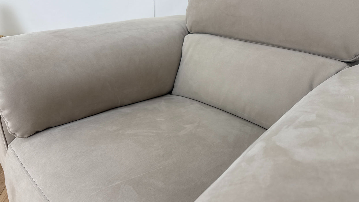 Sofology The Fratelli Fabric Chair Power Recliner/Headrest in Lifestyle Nubuck Feel Stone