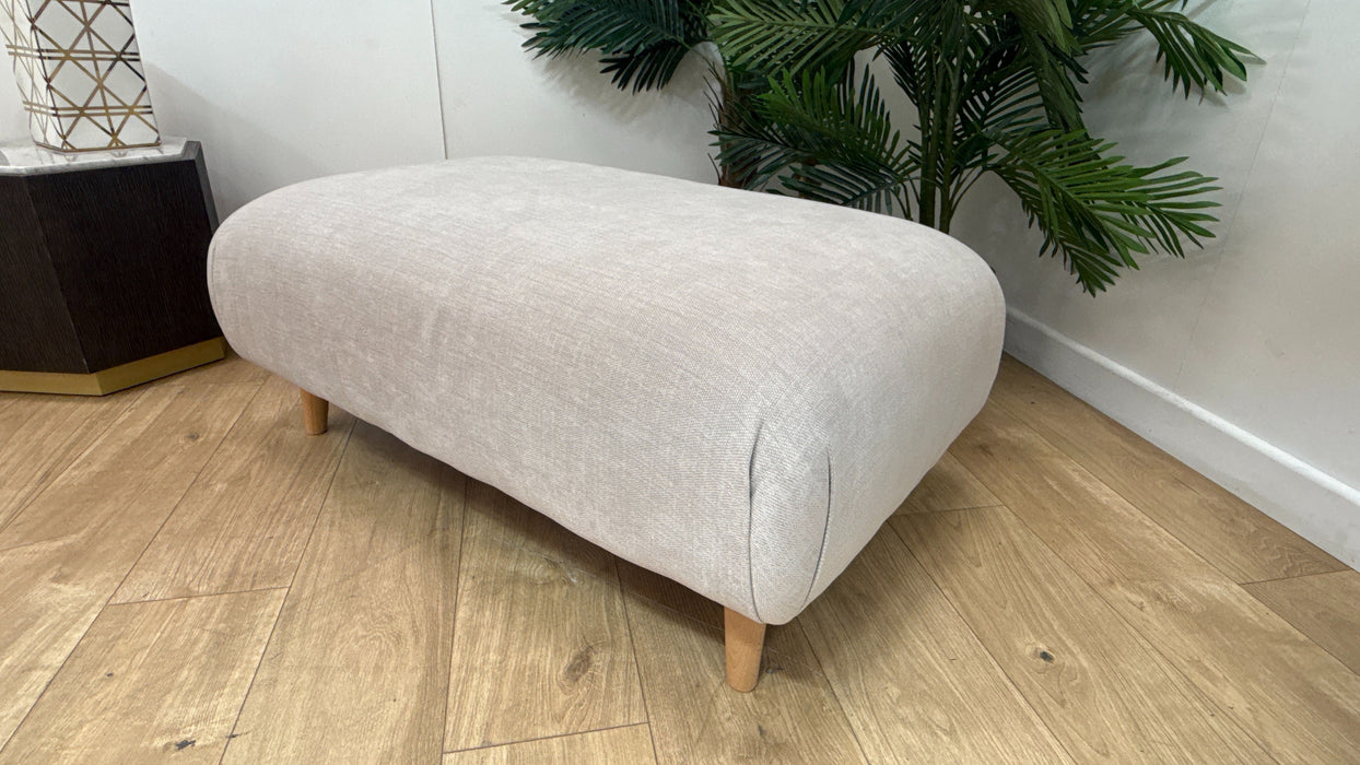 DFS The Carlisle Fabric Footstool in Plain Cream