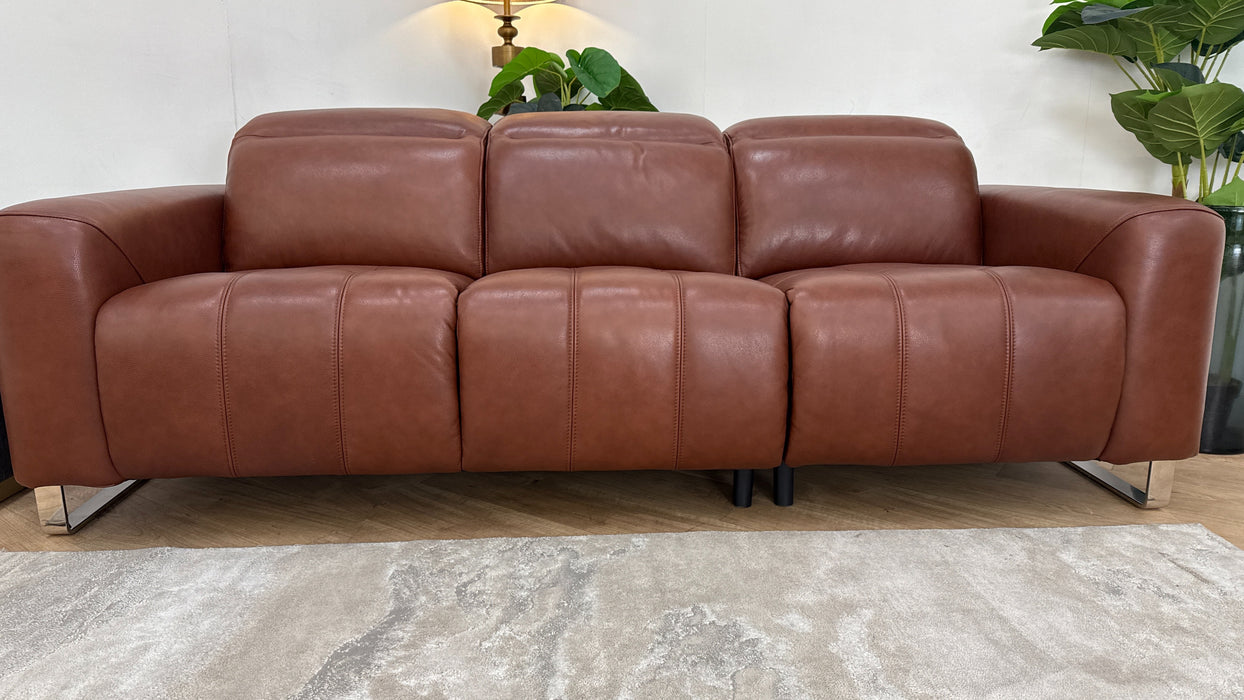 Sofology Marvella Leather 3 Seater in Trusty Sheen Butterscotch