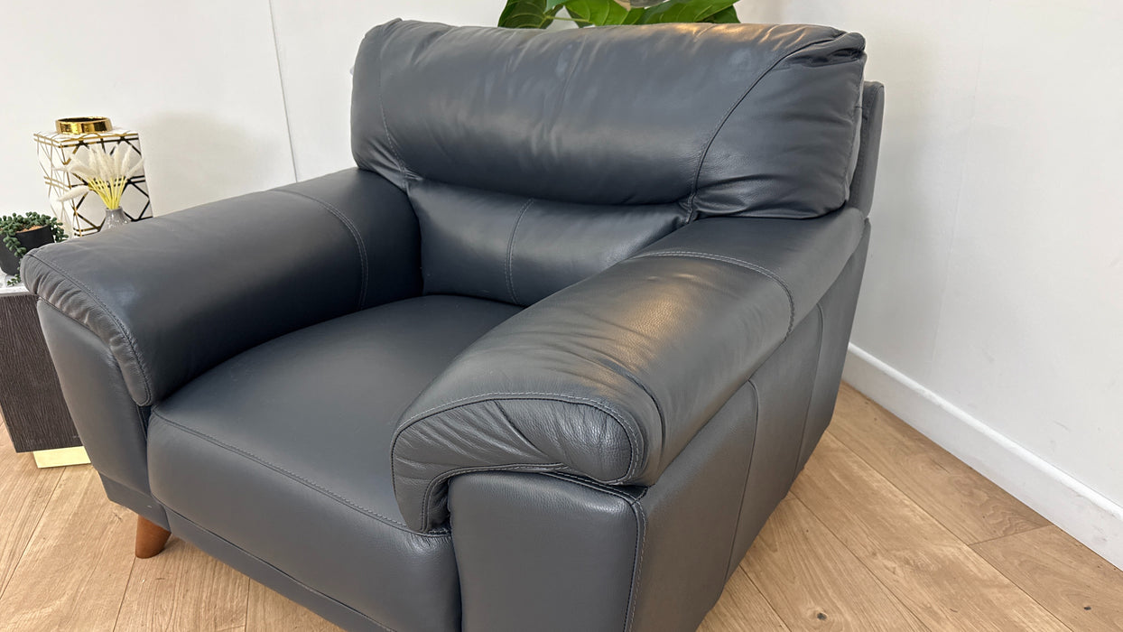 DFS Leather Chair in Navy