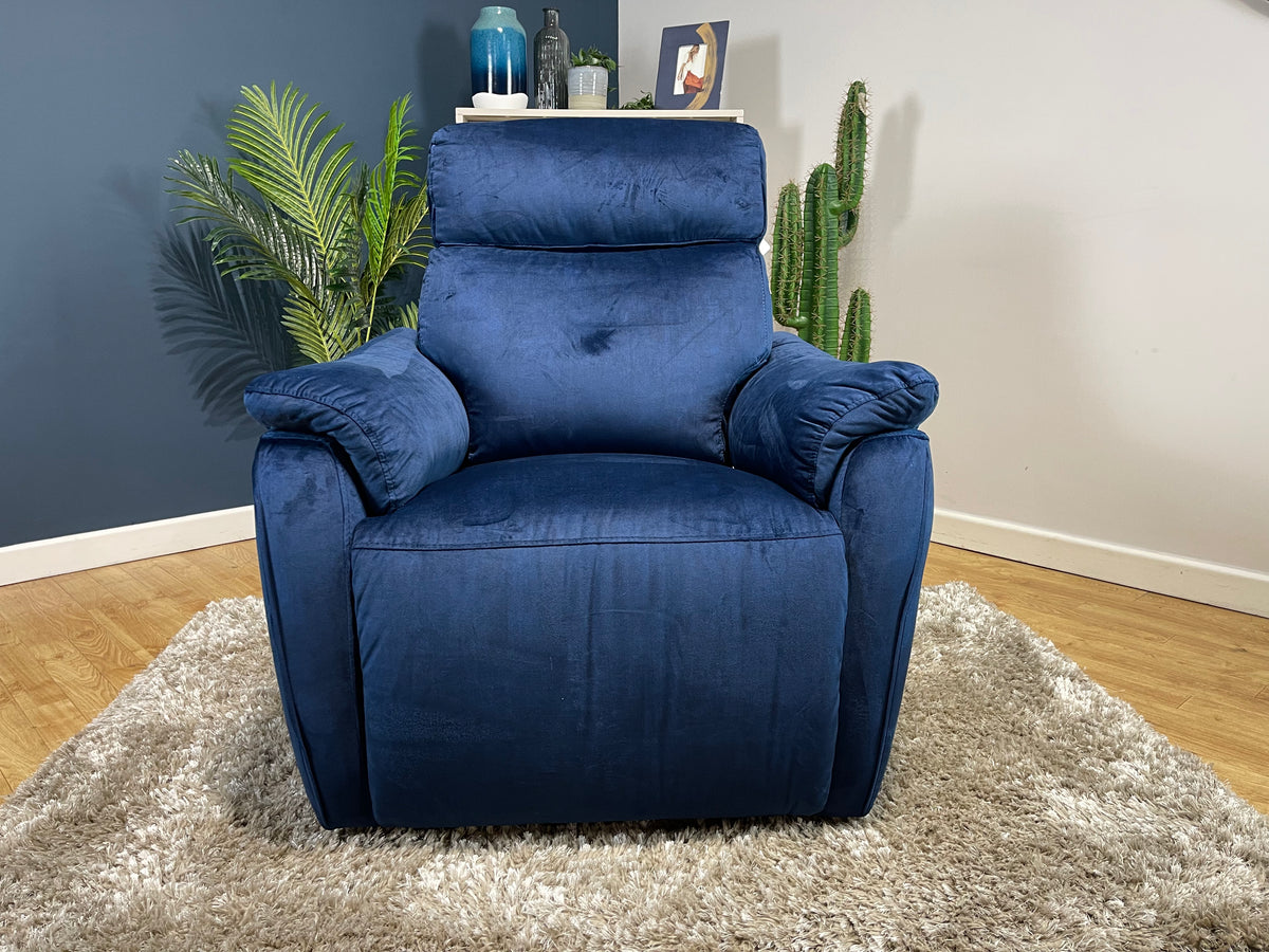 Parker 1 Seat Fabric Power Reclining Chair Heritage Royal (WA2