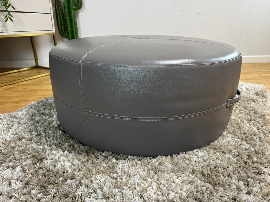 Lucca Round Footstool Le Mans Fossil Grey - (WA2)