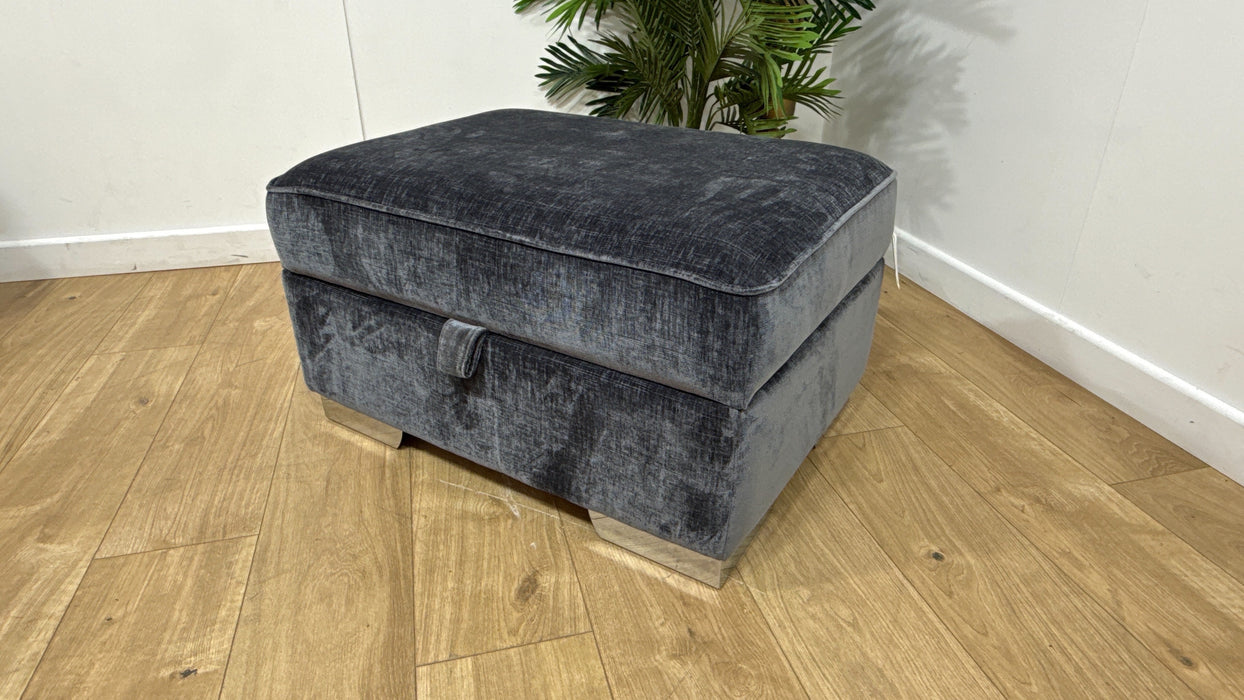 Sofology Valentina Storage Footstool in Luxury Chenille Charcoal