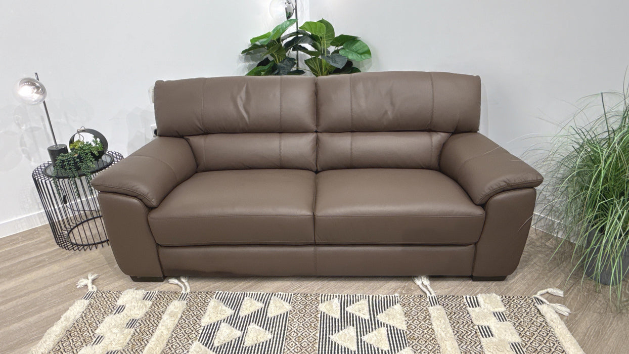 Sofology Santina 3 Seater Leather Sofa in Trusty Matt Chocolate