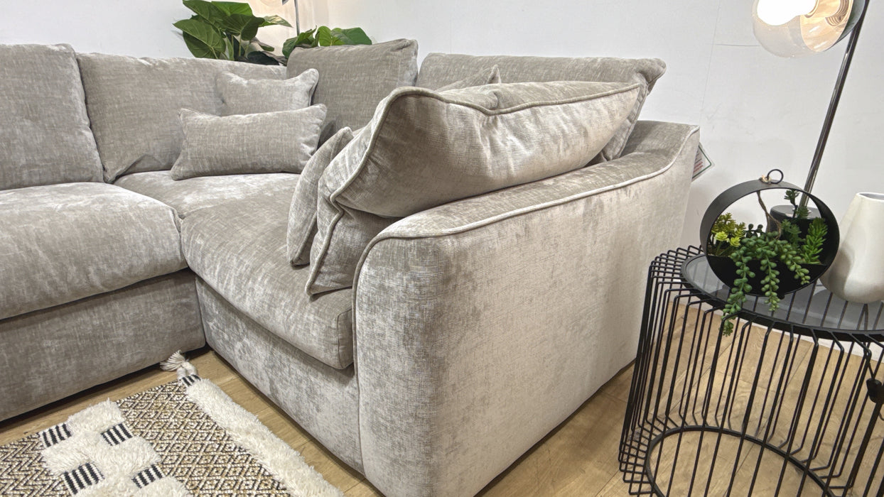 Sofology Georgio Fabric 3 Corner 1 Feather Flex Seats in Luxe Chenille Stone