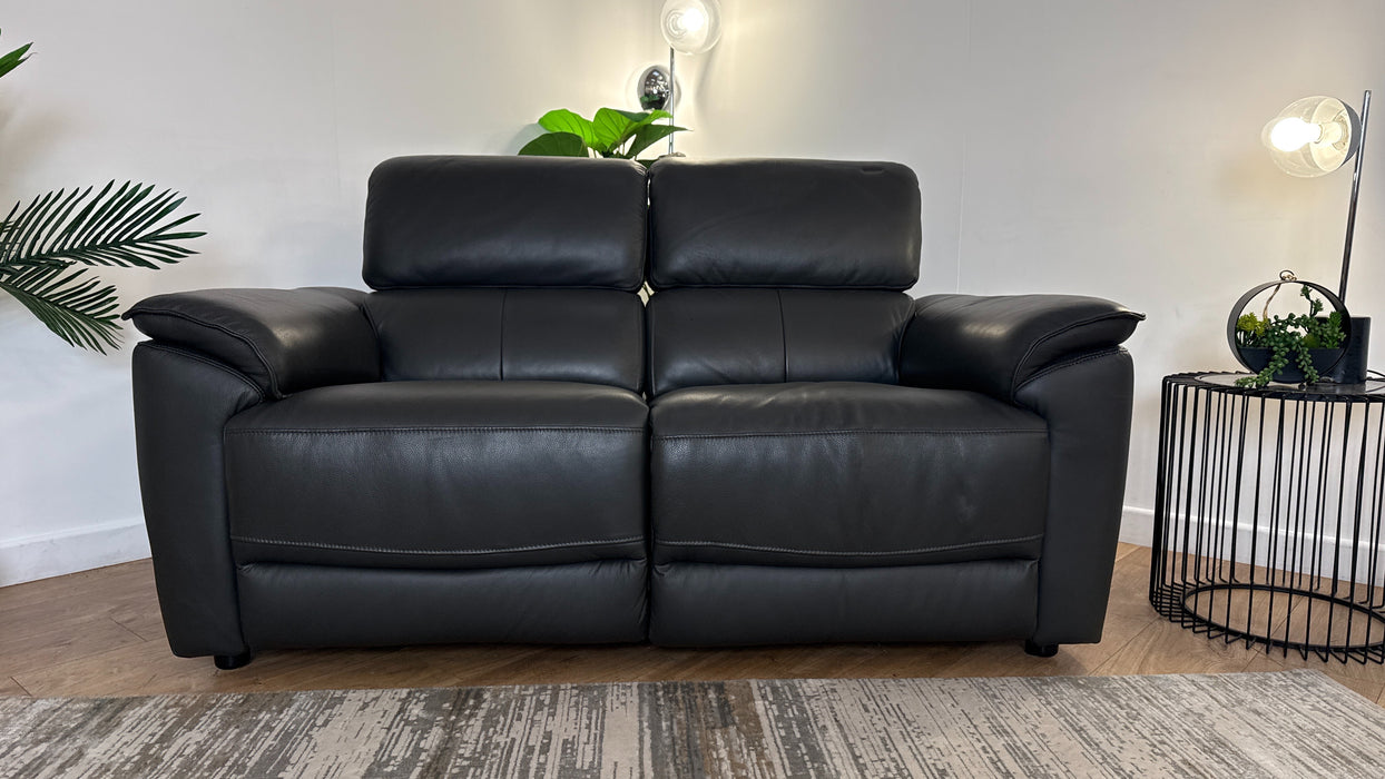 Sofology The Hugo 2 Seater Recliner in Trusty Embossed Leather Charcoal