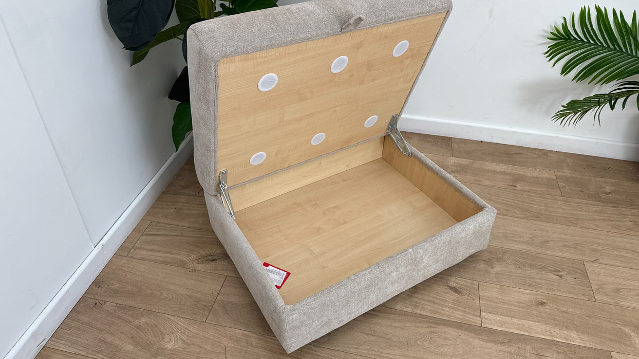 Sofology Haven Fabric Storage Footstool in Micro Flecked Boucle Natural