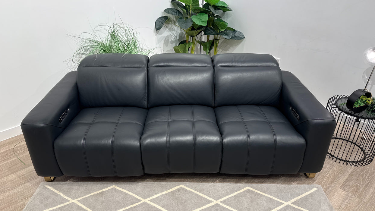 Sofology Marvella Leather 3 Seater in Trusty Sheen Jet Black